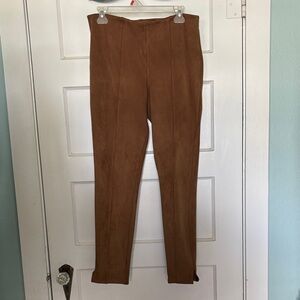 Zeza B. Brown Suede-Look Women’s Leggings Size L